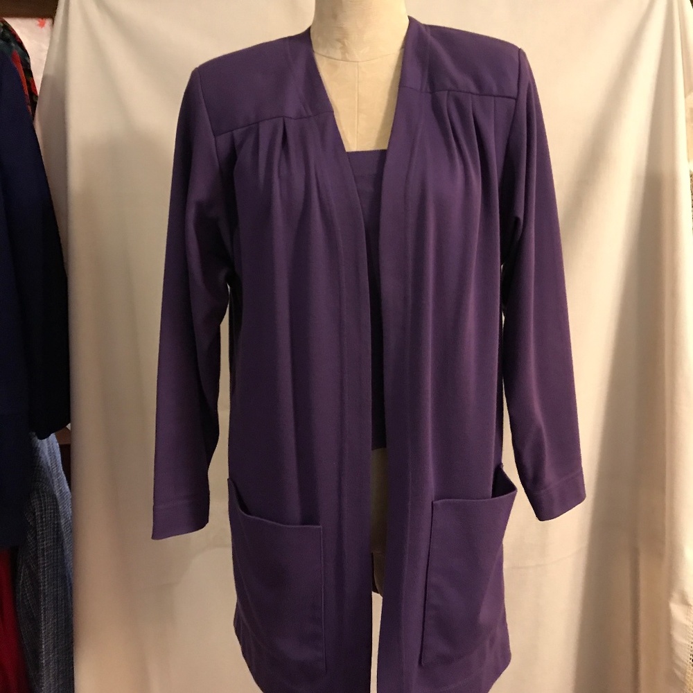 Vintage Doncaster Sport purple tunic jacket, cotton knit, size 4